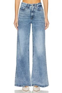 Good American Good Waist Palazzo Indigo Ultra Flare High Rise Stretch Jeans 25